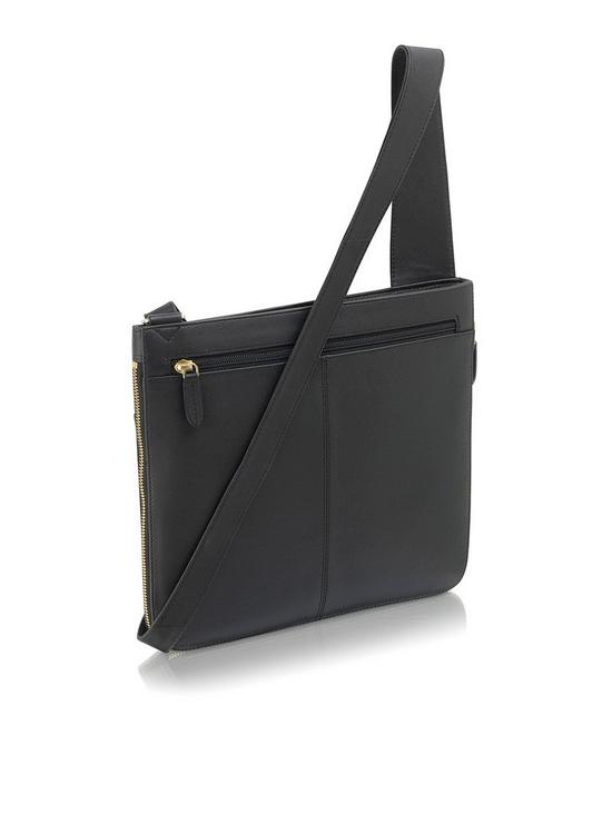 back image of radley-pockets-leather-large-zip-around-crossbody-bag-black