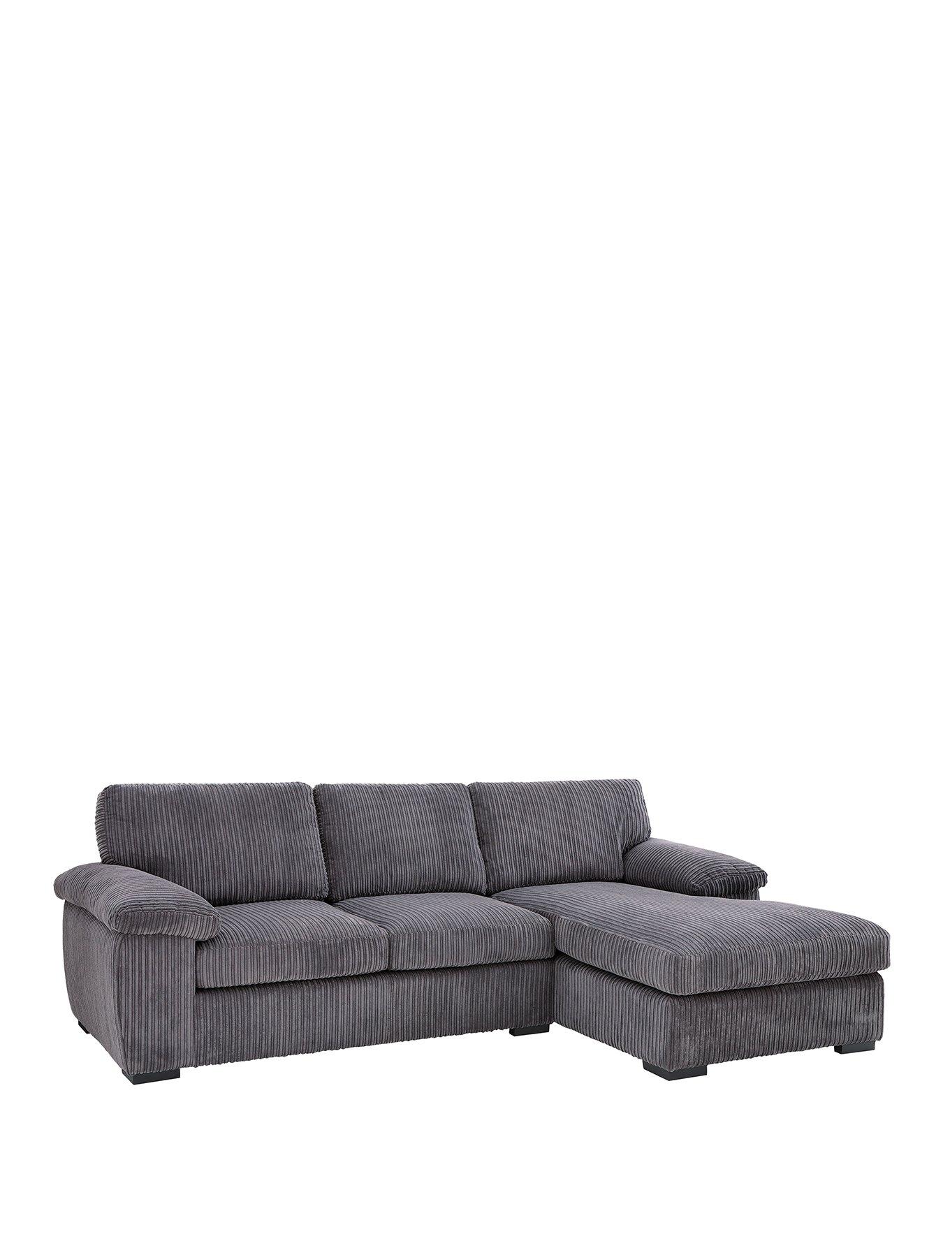 Image 2 of 7 of The Very Collection Amalfi Standard Back Fabric Right Hand 3 Seater Chaise Sofa - Charcoal - FSC&reg; Certified