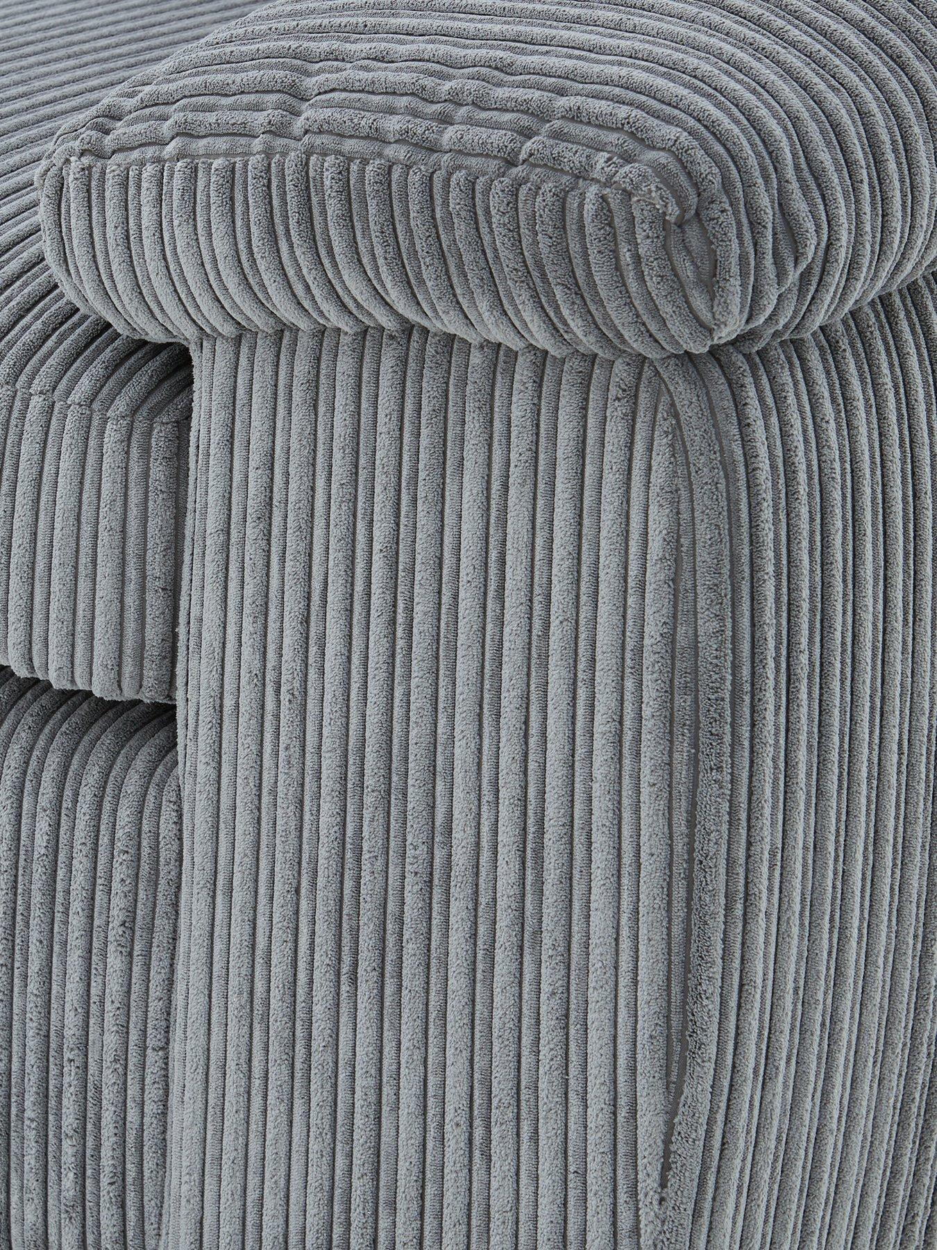  image of very-home-amalfi-standard-back-fabric-right-hand-3-seater-chaise-sofa-charcoal-fscreg-certified
