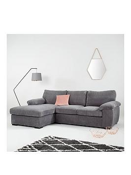 Very  Amalfi 3-Seater Standard Back Left Hand Fabric Corner Chaise Sofa