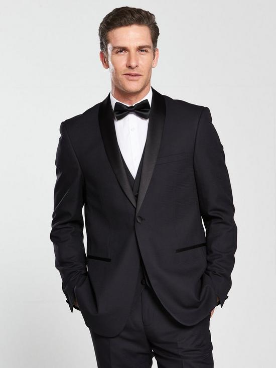 front image of skopes-newman-tailored-fit-tuxedo-jacket-black
