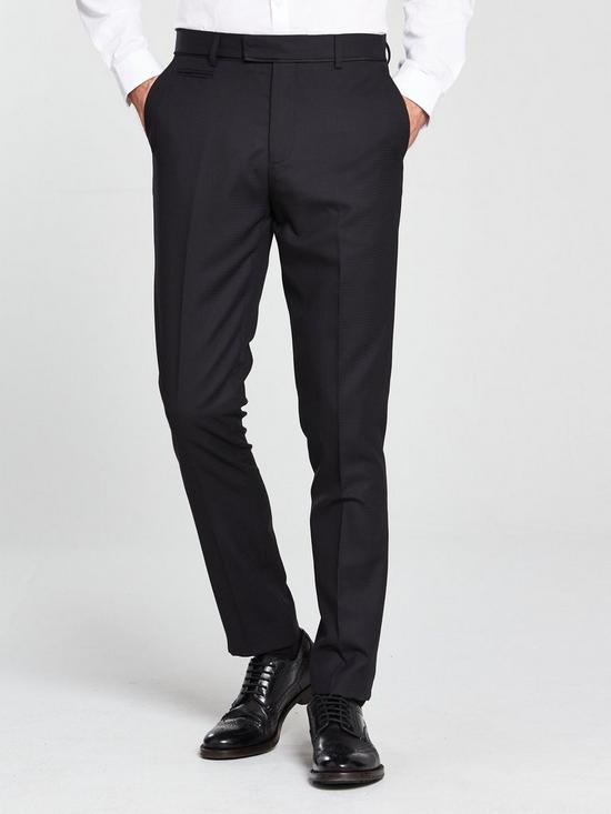 front image of skopes-newman-tuxedo-slim-trouser-black