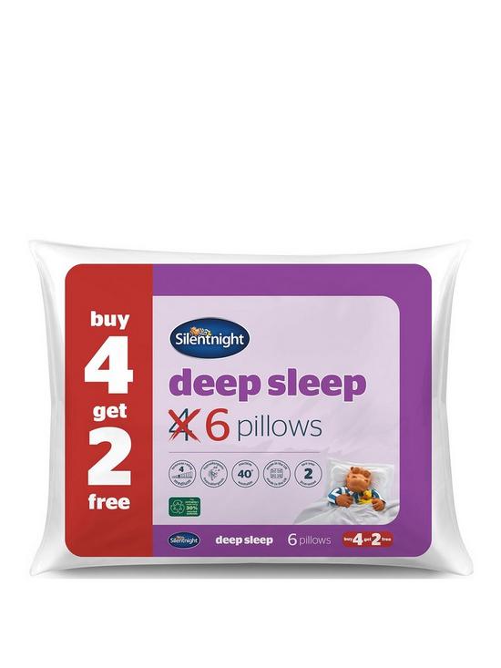 front image of silentnight-deep-sleep-pillow-pack-set-of-4-plus-2-extra-free