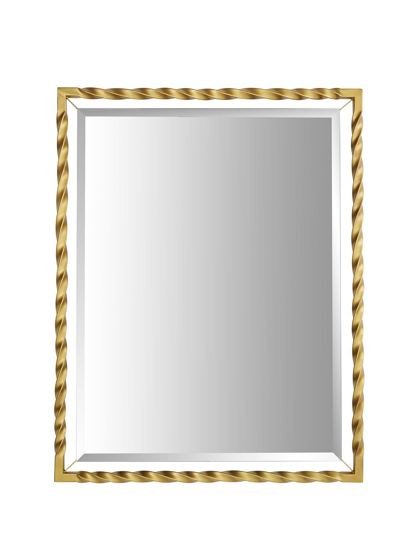 Gold Twist Border Rectangular Wall Mirror