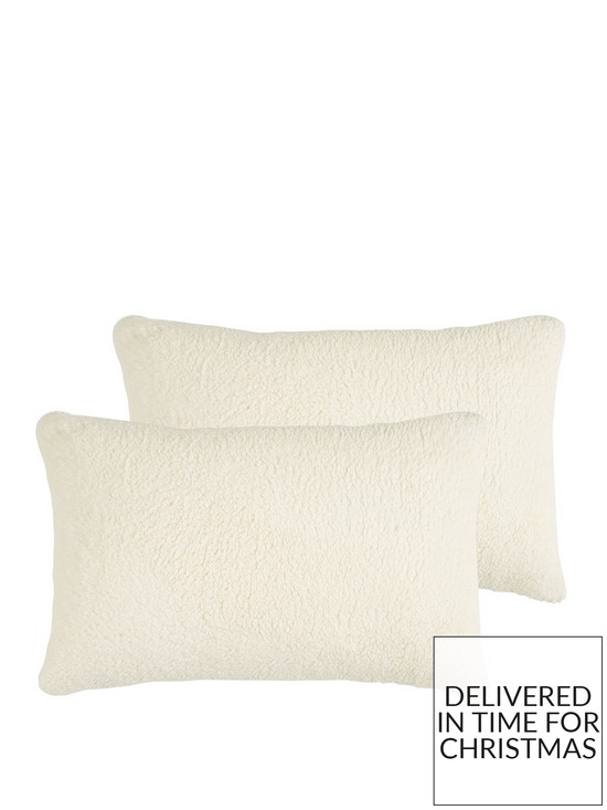 stillFront image of very-home-super-soft-teddy-fleece-pillow-protectors-pair
