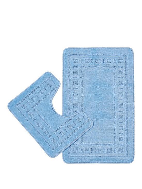 front image of catherine-lansfield-armoni-bath-and-pedestal-mat-set