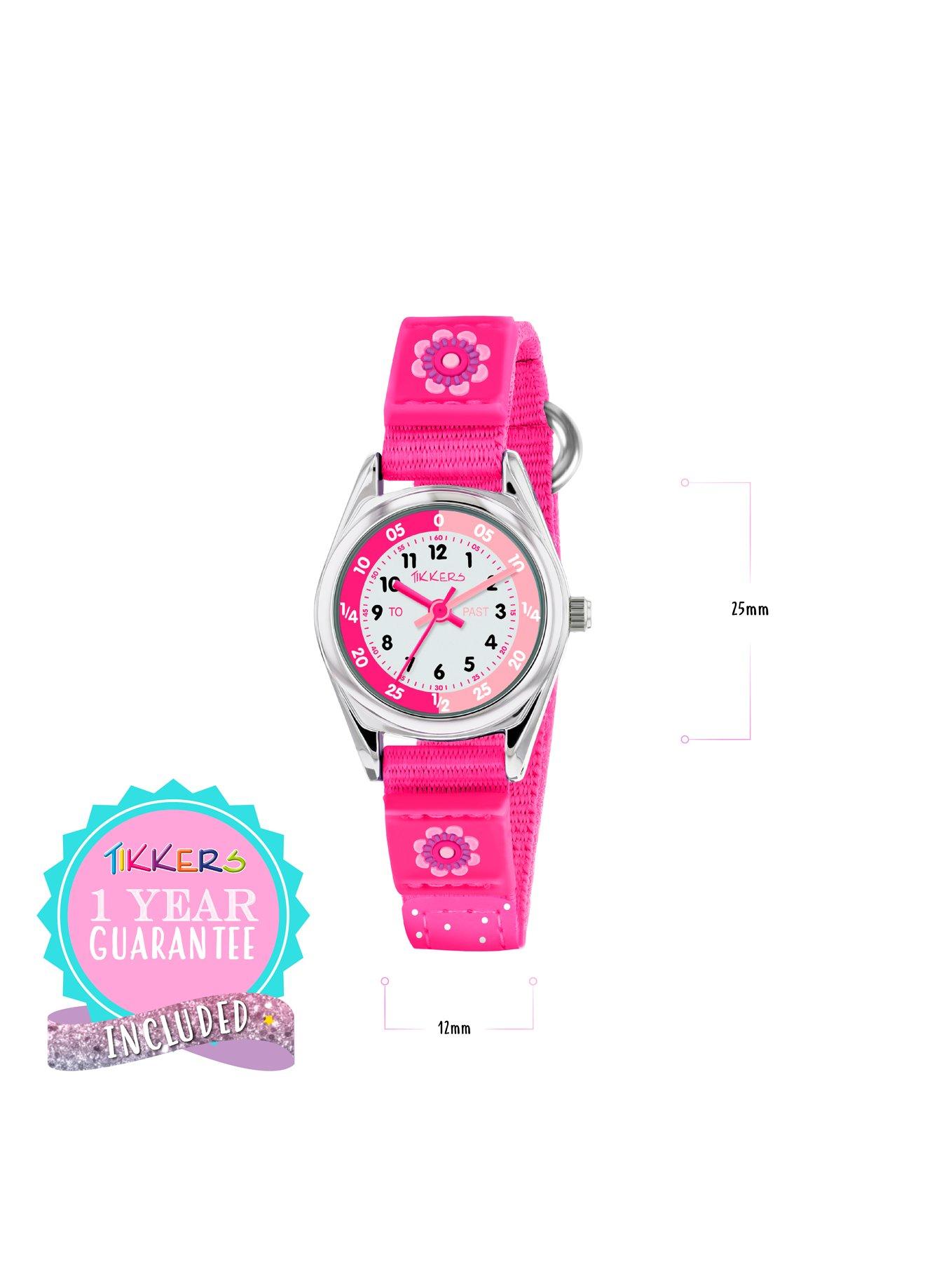 Image 6 of 8 of Tikkers Pink Flower Kids Watch with Velcro Strap