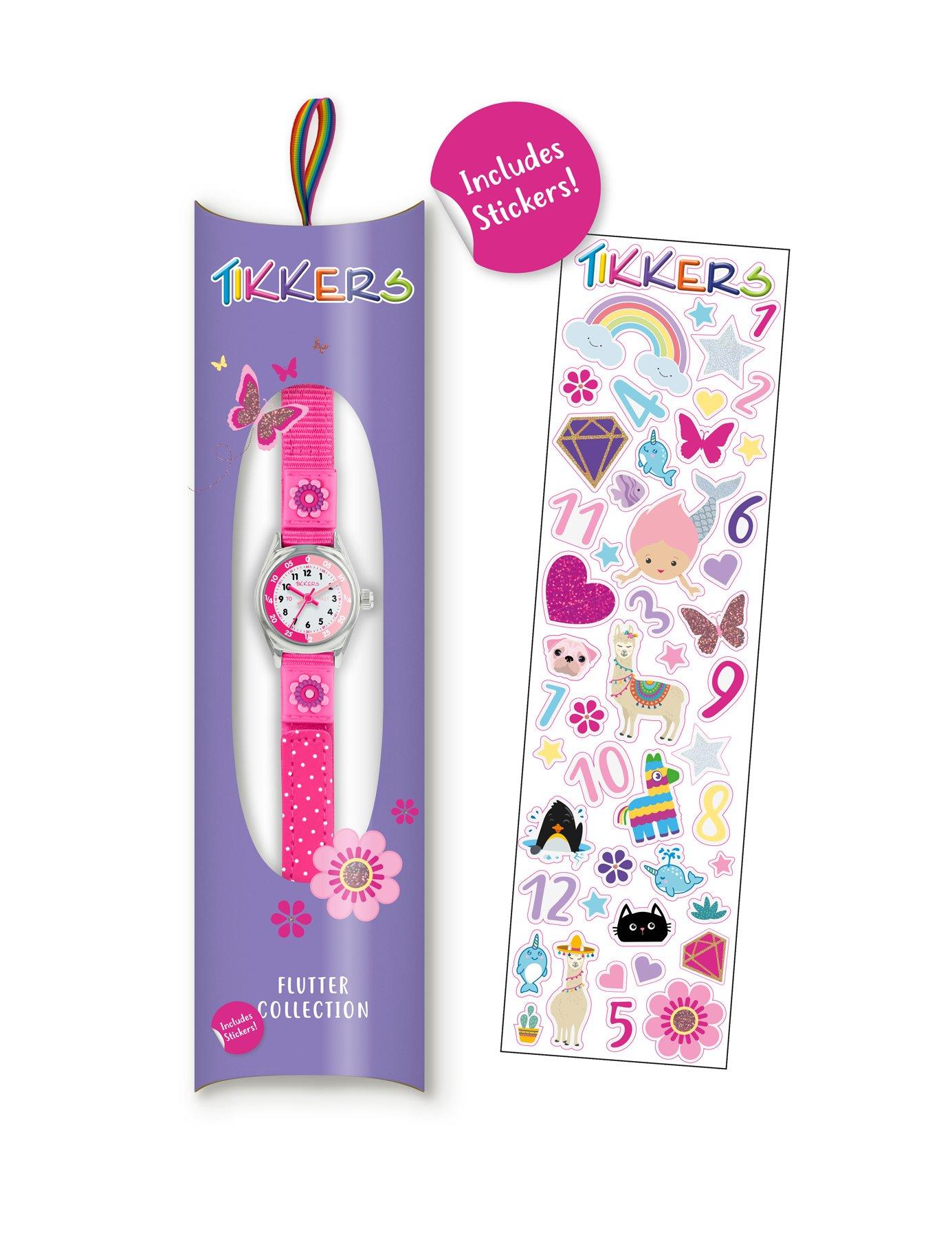 Image 7 of 8 of Tikkers Pink Flower Kids Watch with Velcro Strap