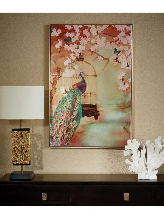 stillFront image of arthouse-suki-peacock-framed-canvas-print