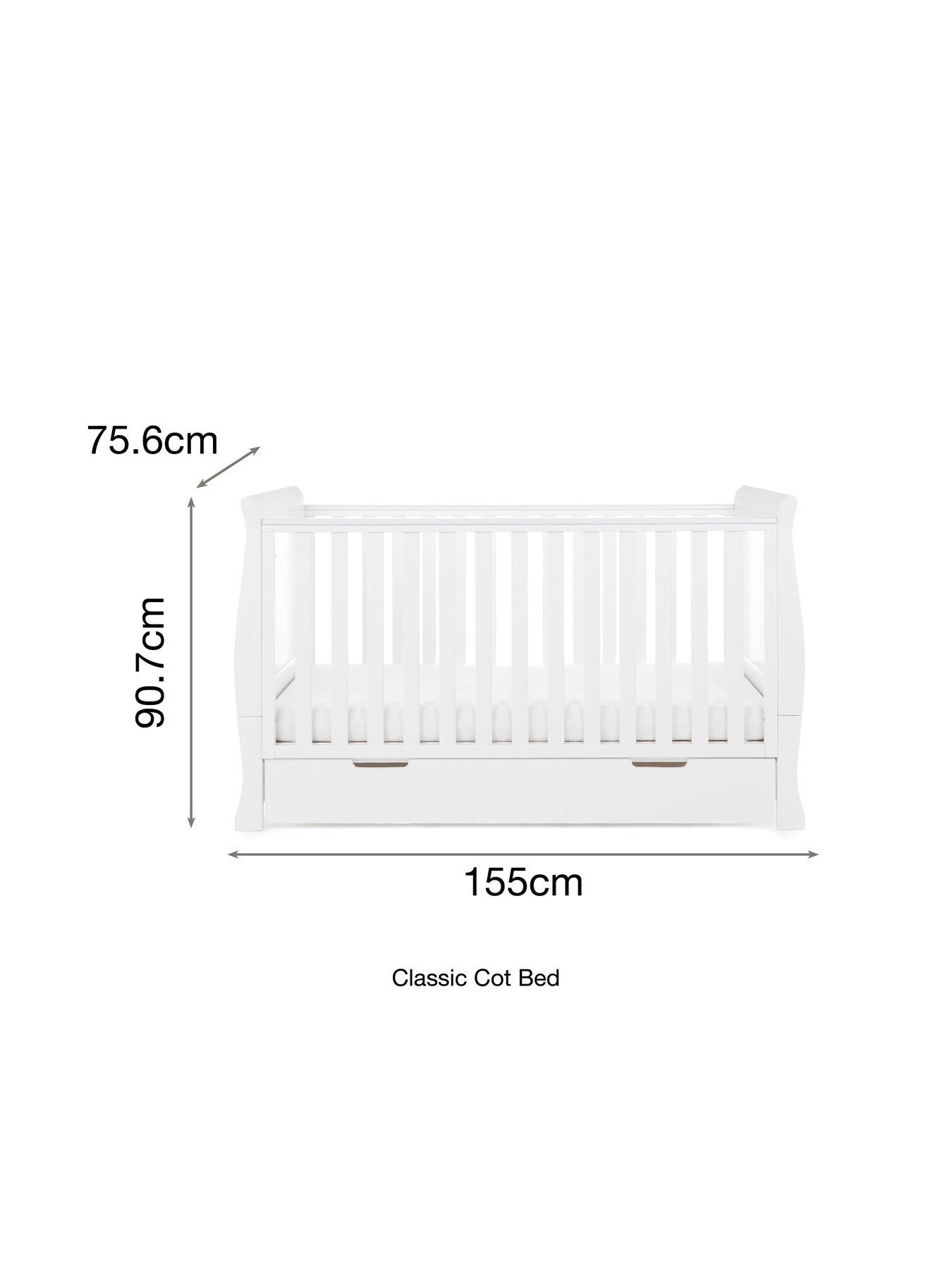 Image 7 of 7 of Obaby Stamford Classic Sleigh Cot Bed