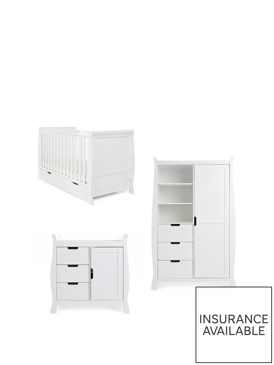 front image of obaby-stamford-classic-sleigh-3-piece-nursery-furniture-set