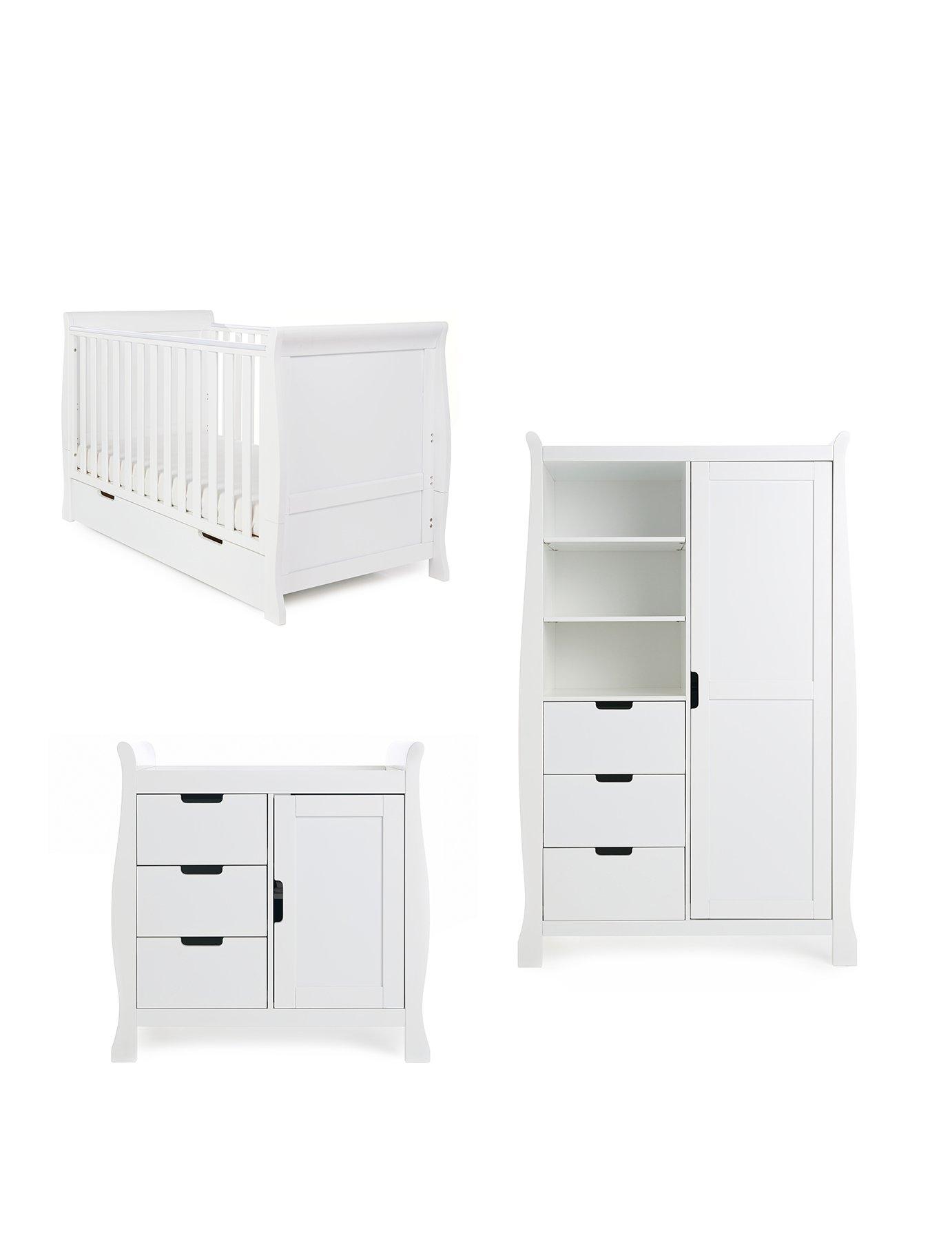 Image 2 of 7 of Obaby Stamford Classic Sleigh 3-Piece Nursery Furniture Set