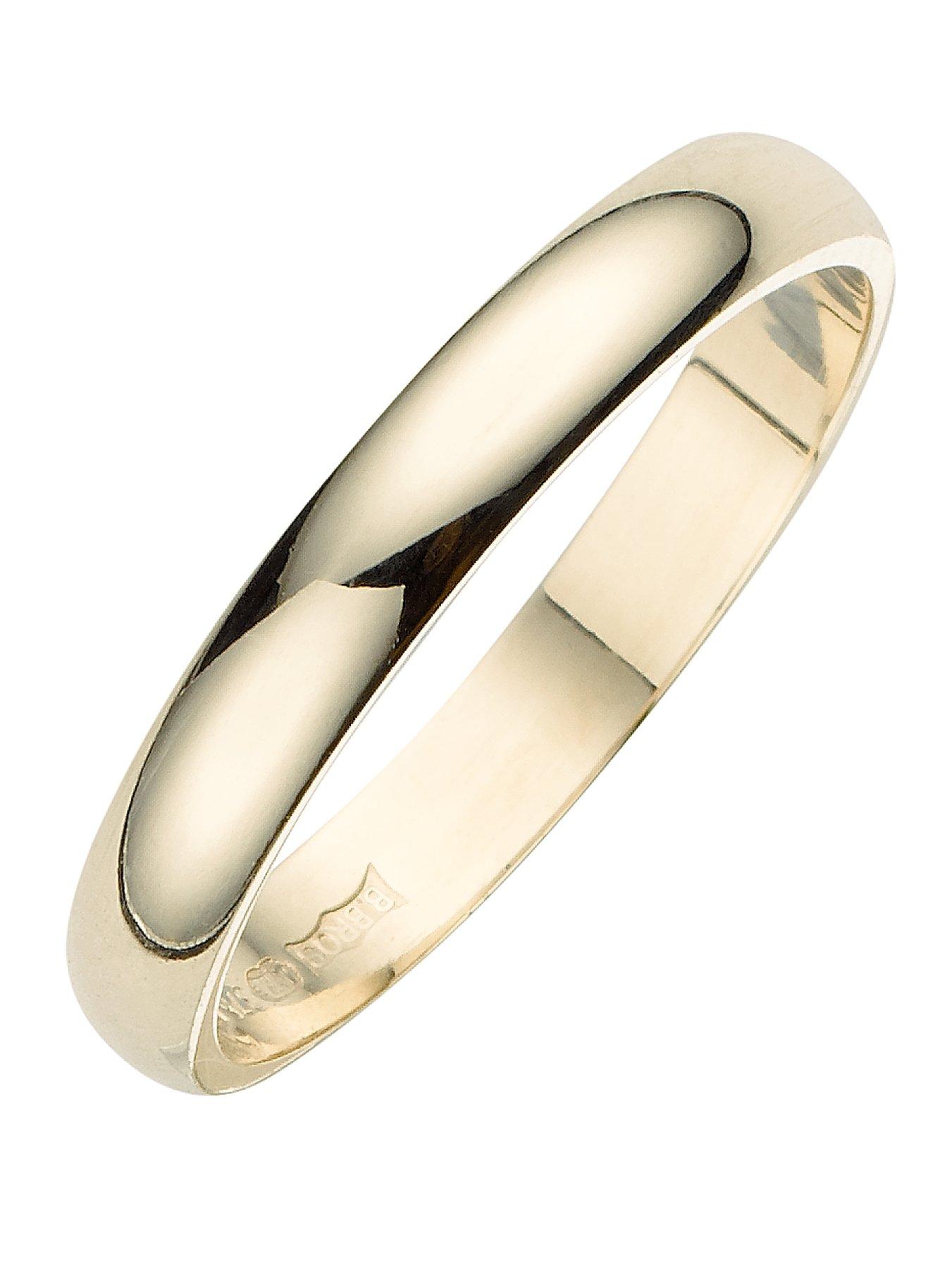 undefined 18 Carat Yellow Gold D-Shaped Wedding Band - 3mm