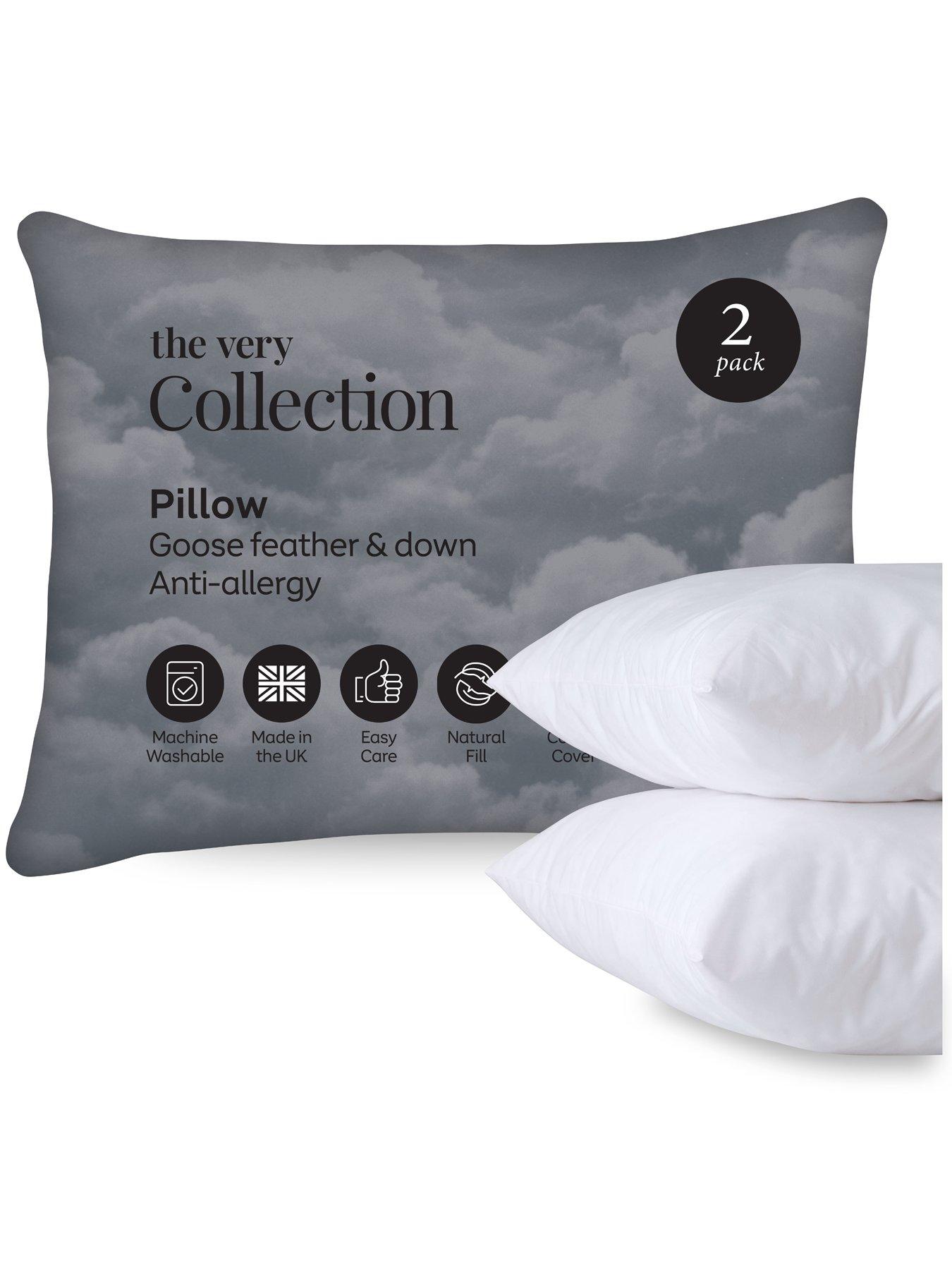 Very Home Luxury AntiAllergy Goose Feather and Down Pillows (Pair