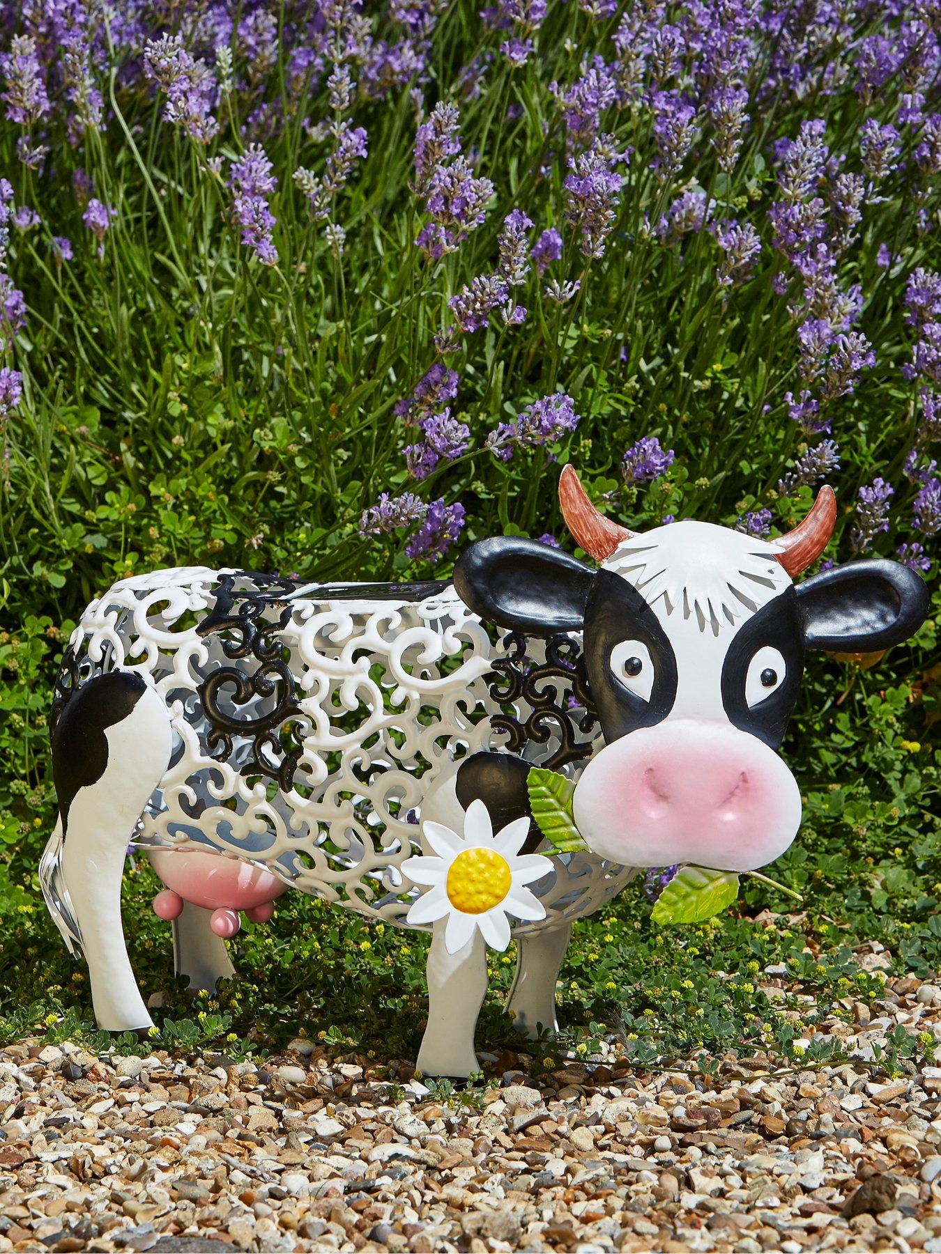 Smart Solar Solar Silhouette Daisy Cow Garden Ornament