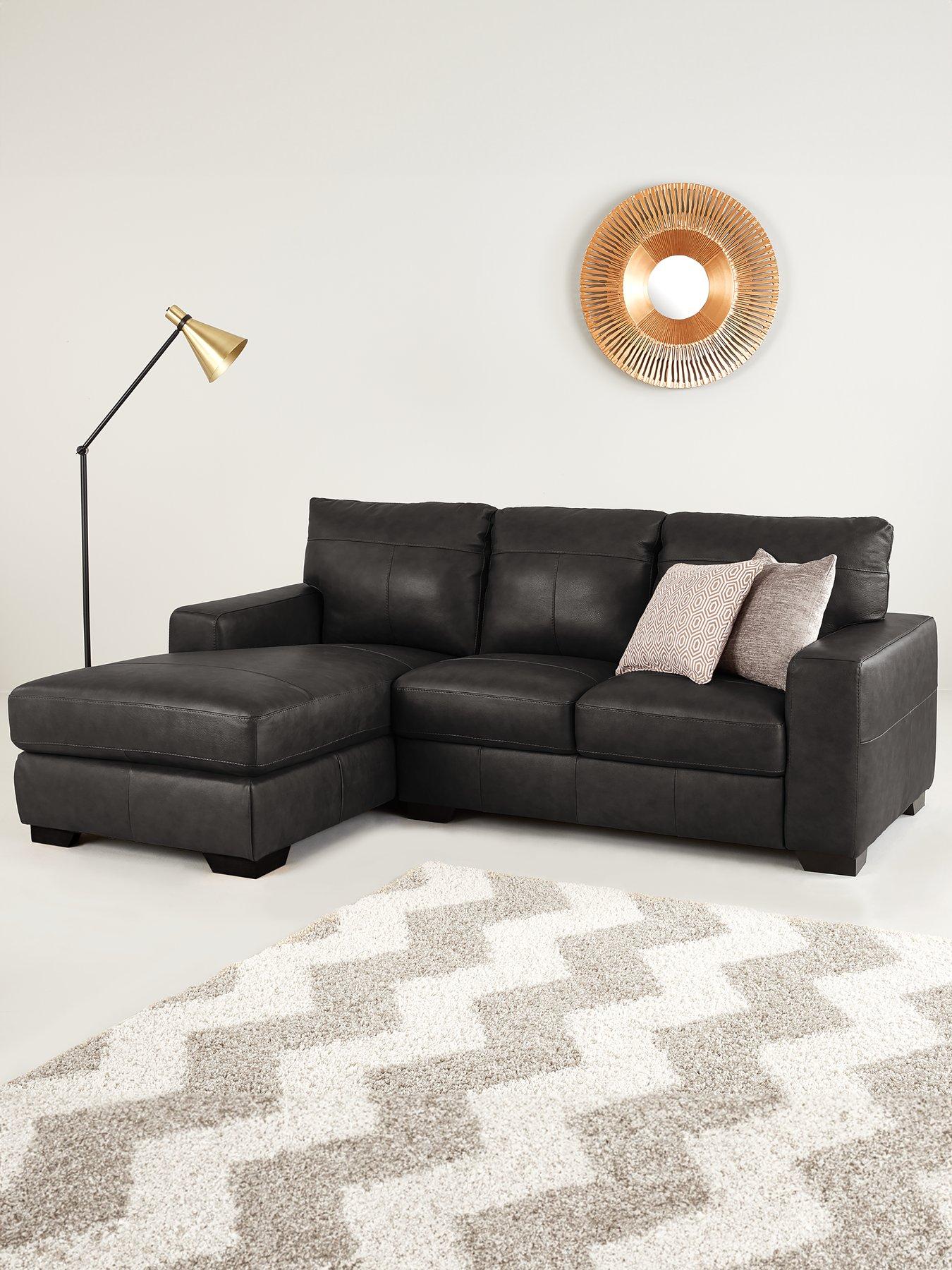 The Very Collection Hampshire Italian Leather Left Hand 3 Seater Chaise - FSC® Certified