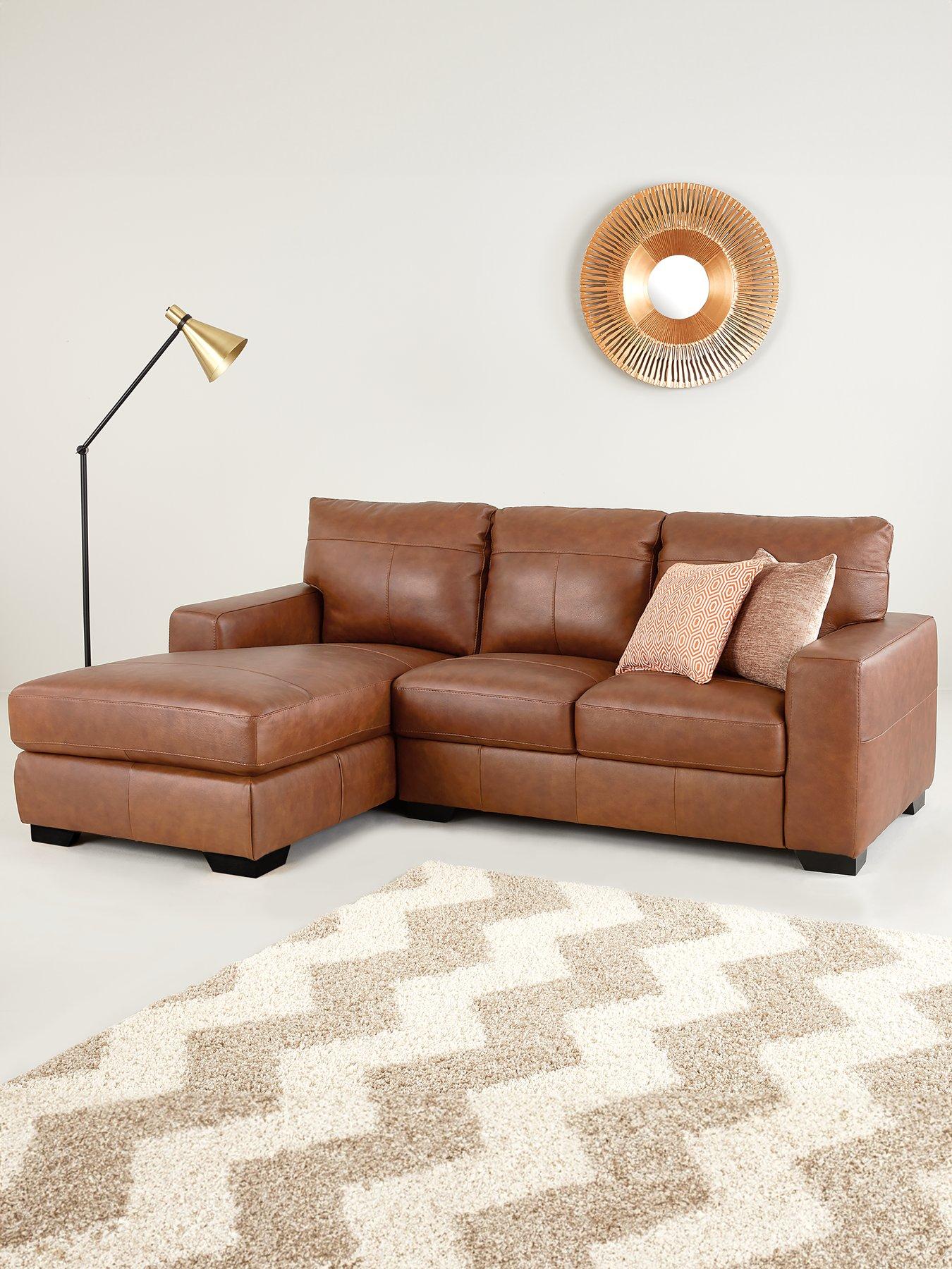 The Very Collection Hampshire Italian Leather Left Hand 3 Seater Chaise - FSC® Certified