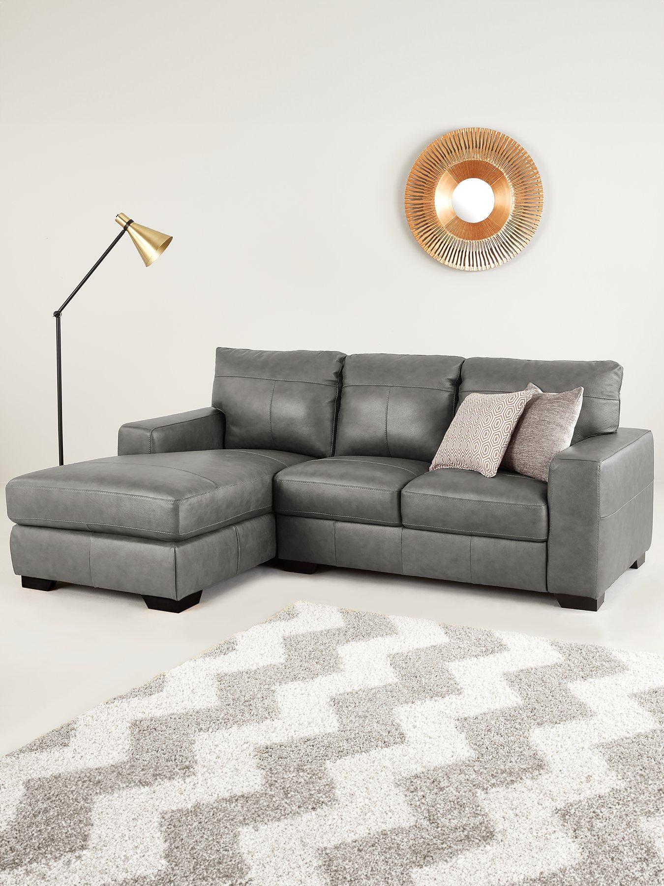 The Very Collection Hampshire Italian Leather Left Hand 3 Seater Chaise - FSC® Certified