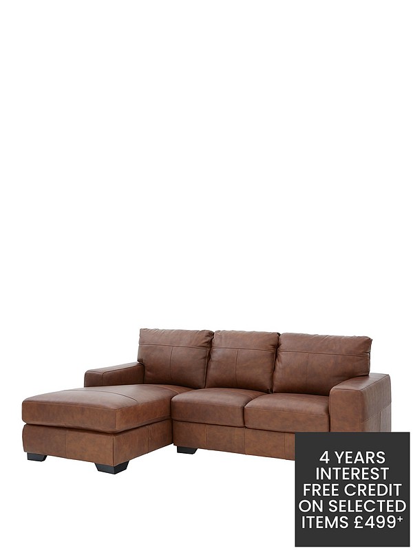 Hampshire 3 Seater Left Hand Premium, Leather L Shaped Sofa Right Hand
