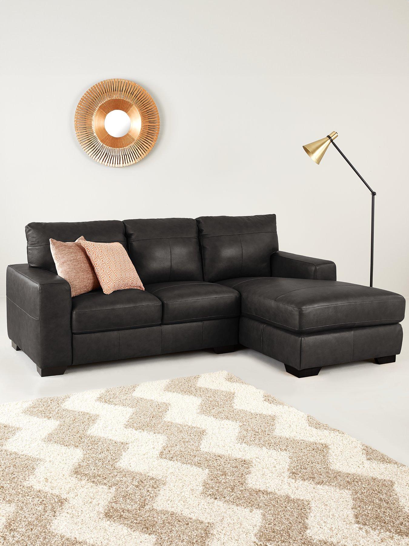 The Very Collection Hampshire Italian Leather Right Hand 3 Seater Chaise - FSC® Certified