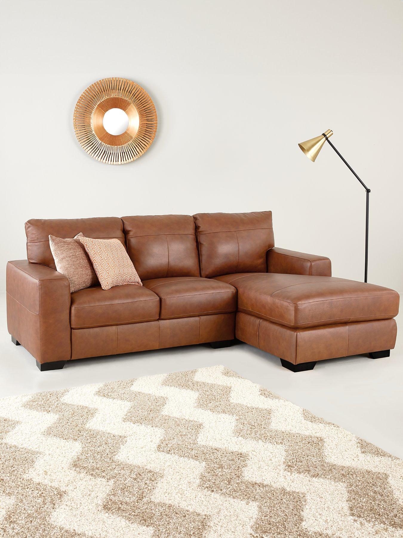 The Very Collection Hampshire Italian Leather Right Hand 3 Seater Chaise - FSC® Certified