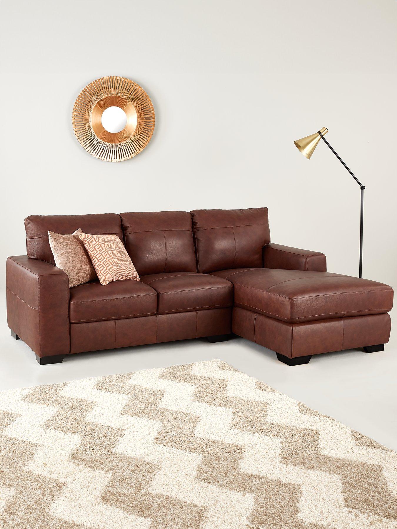 The Very Collection Hampshire Italian Leather Right Hand 3 Seater Chaise - FSC® Certified