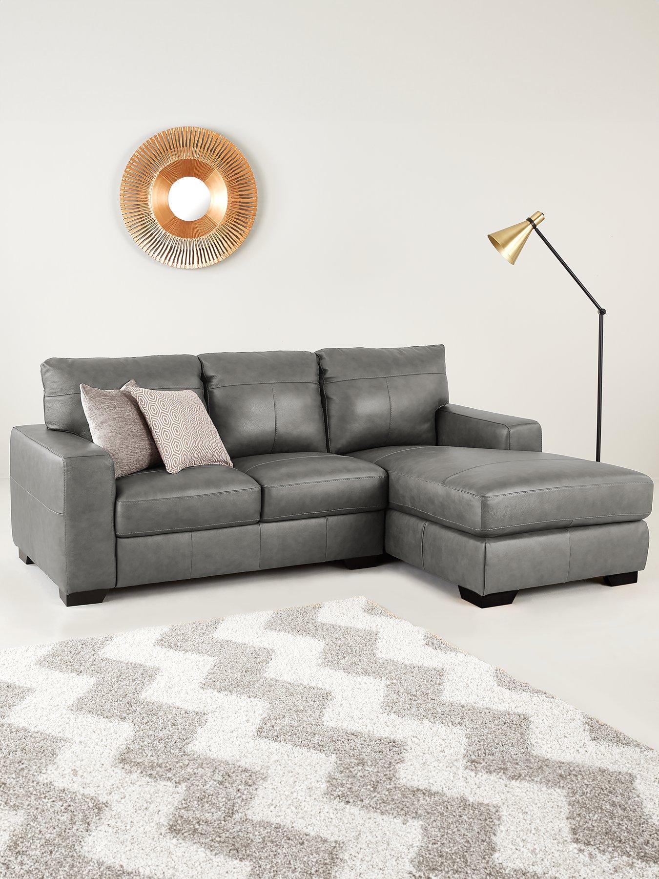 The Very Collection Hampshire Italian Leather Right Hand 3 Seater Chaise - FSC® Certified