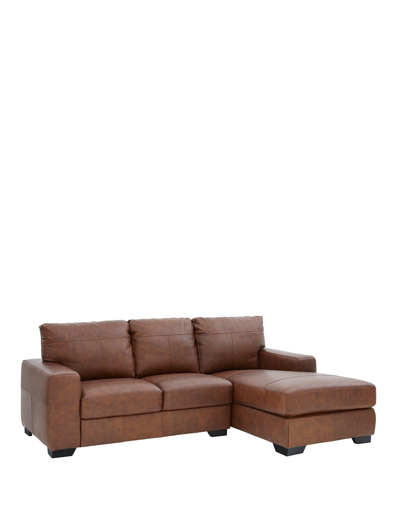 image of very-home-hampshire-3-seater-right-hand-premium-leather-corner-chaise-sofanbsp--fsc-certified