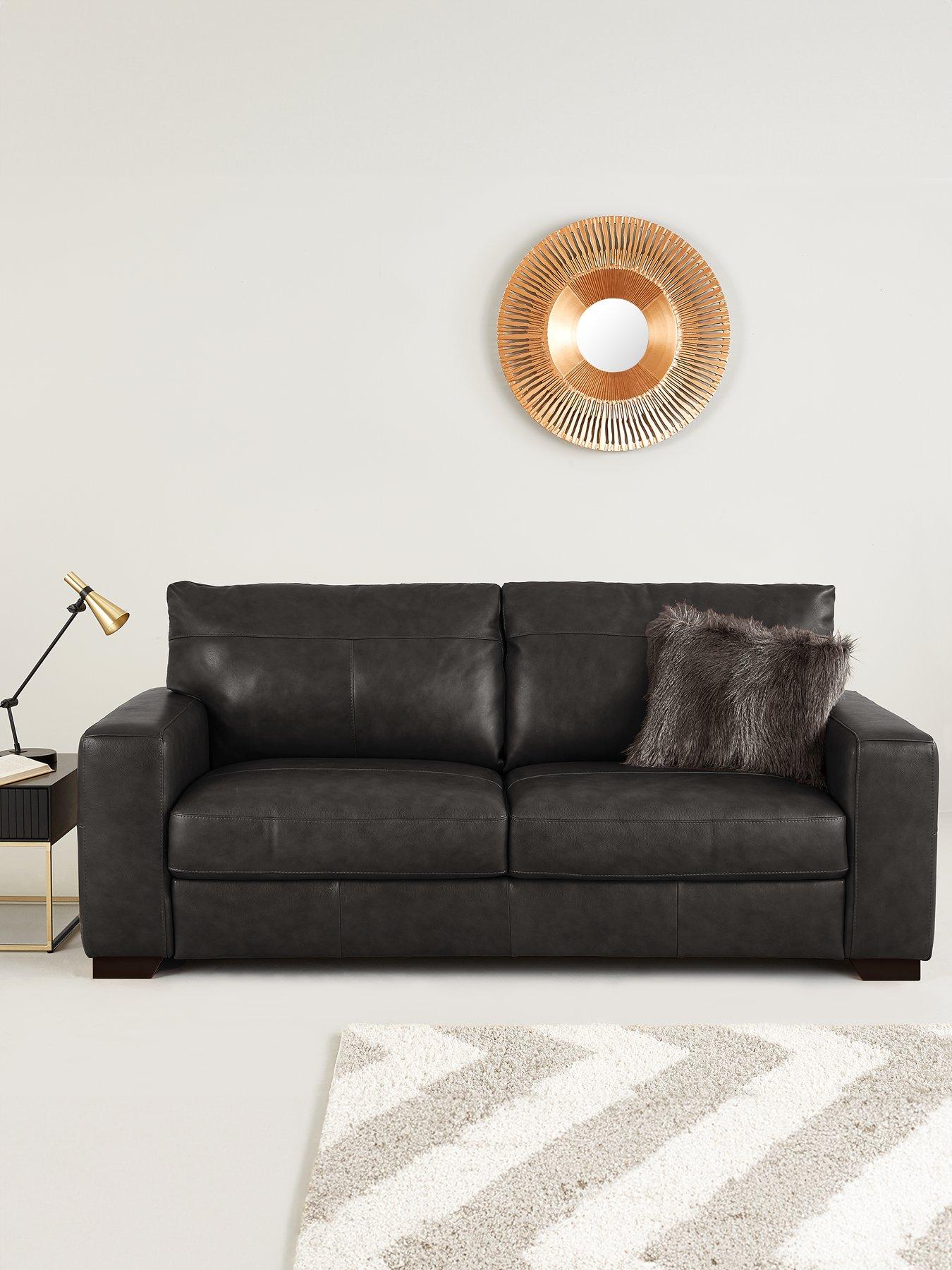 The Very Collection Hampshire Italian Leather 3 Seater Sofa - FSC® Certified