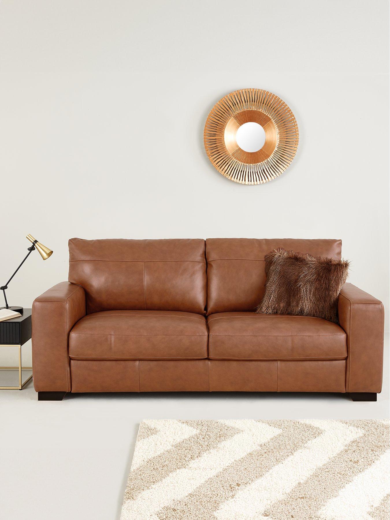 The Very Collection Hampshire Italian Leather 3 Seater Sofa - FSC® Certified