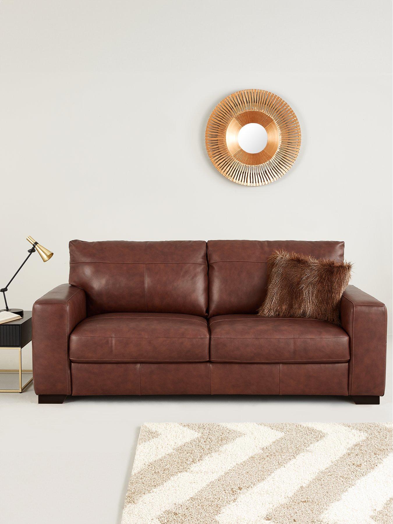 The Very Collection Hampshire Italian Leather 3 Seater Sofa - FSC® Certified