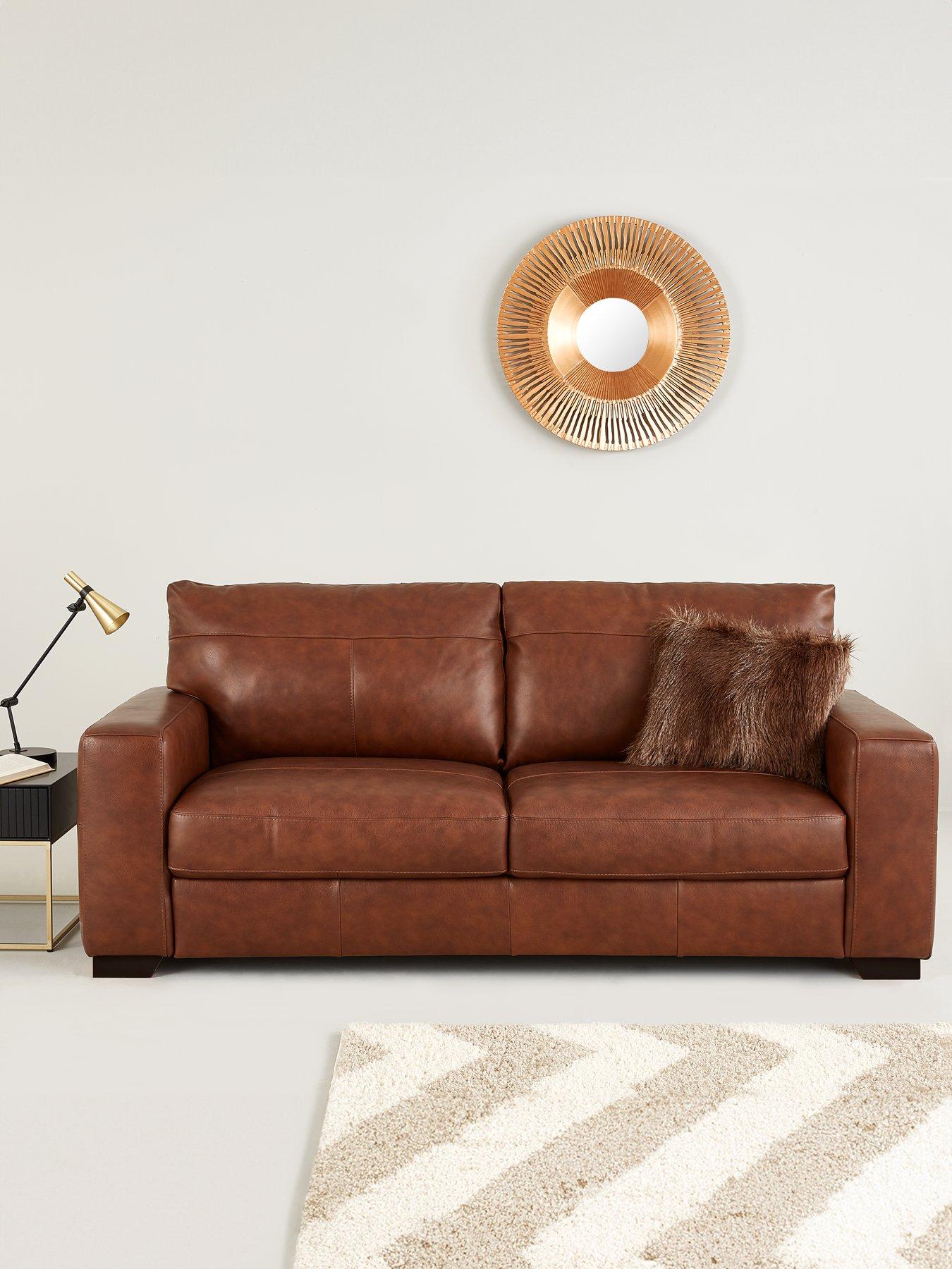 Very Home Hampshire Italian Leather 3 Seater Sofa - FSC® Certified