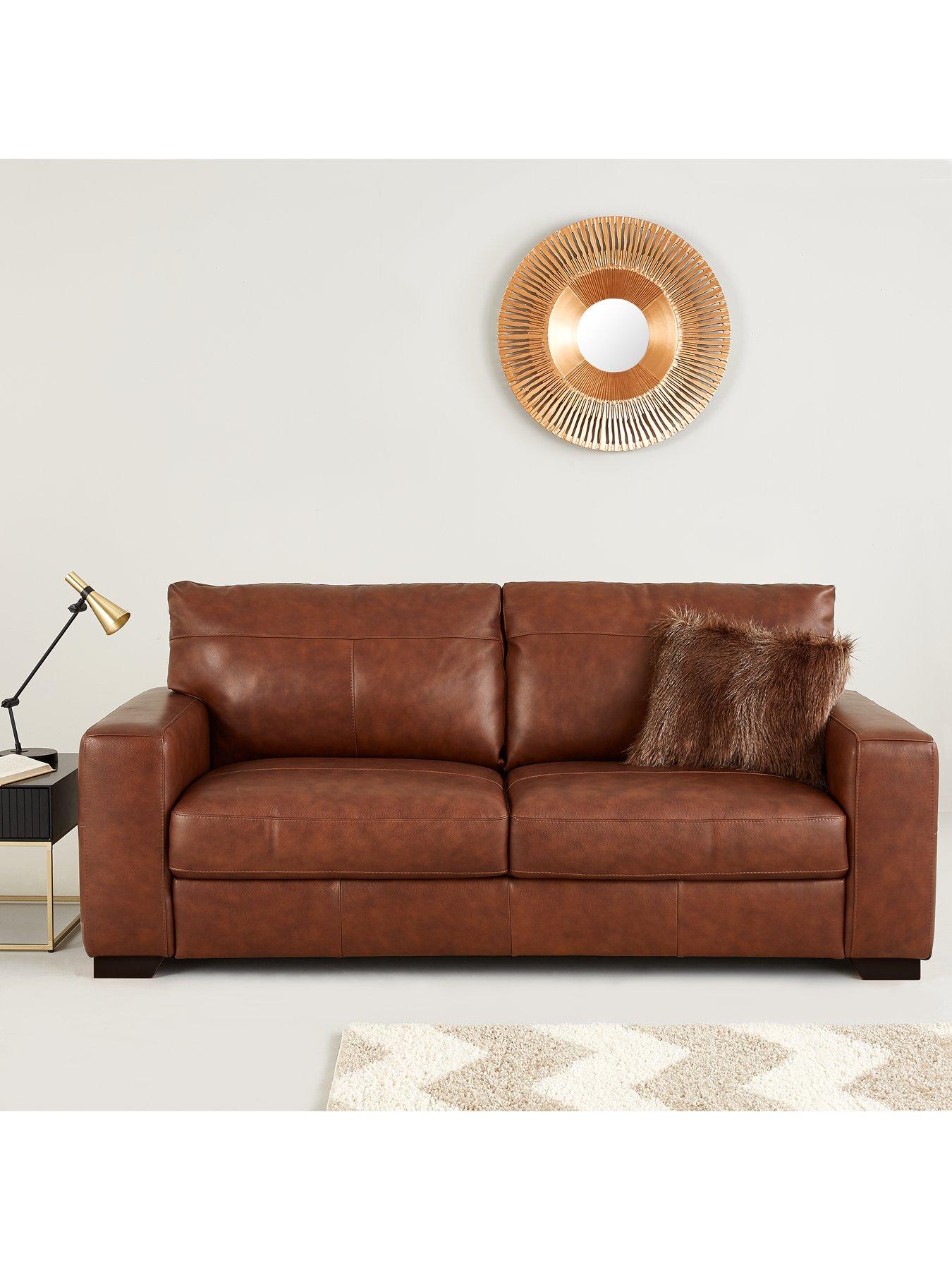 Very Home Hampshire 3 Seater Premium Leather Sofa