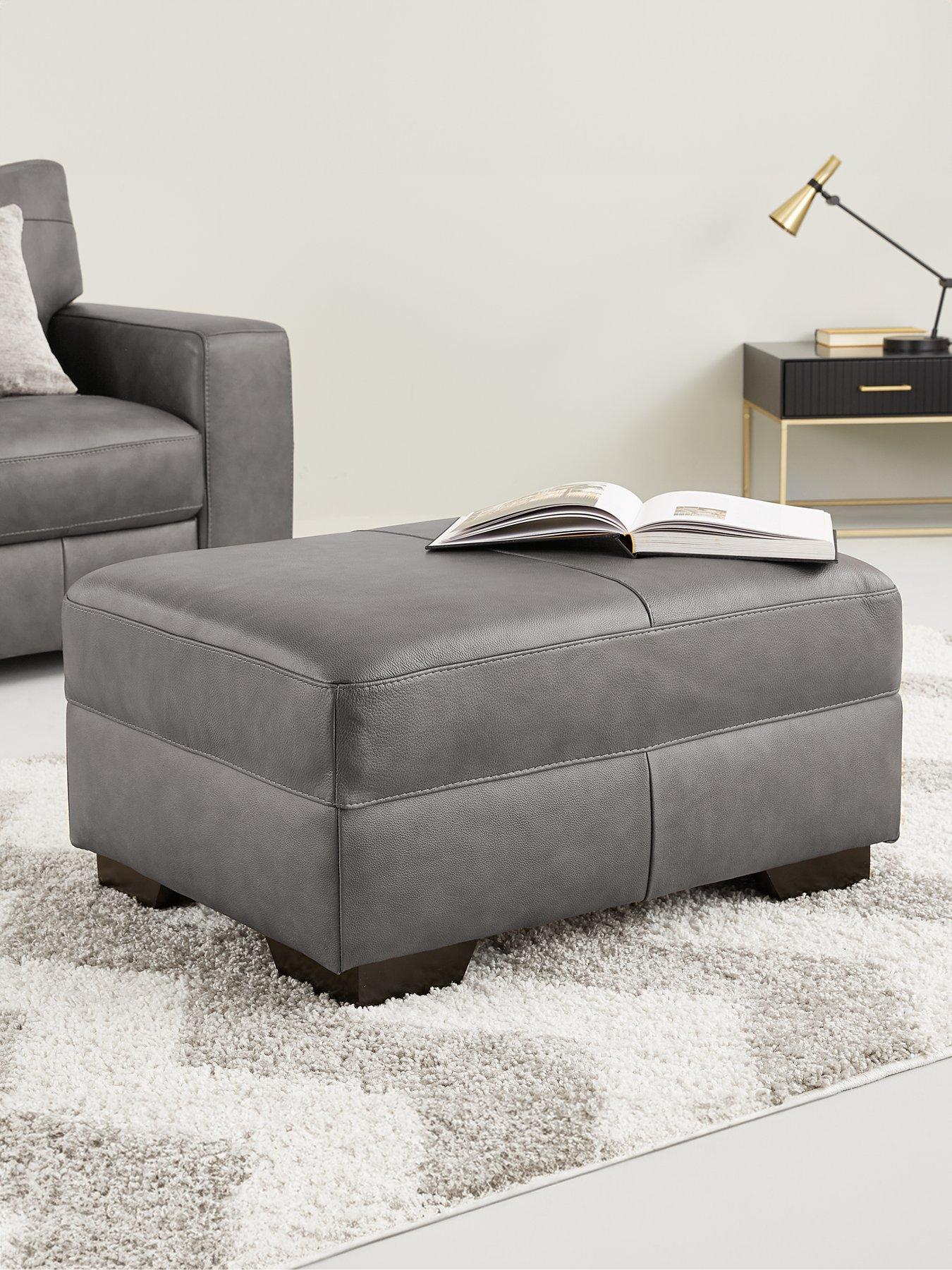 Very Home Hampshire Italian Leather Footstool - FSC® Certified