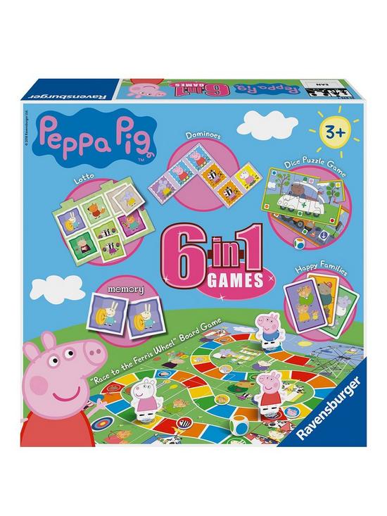 front image of ravensburger-peppa-pig-6-in-1-games-box