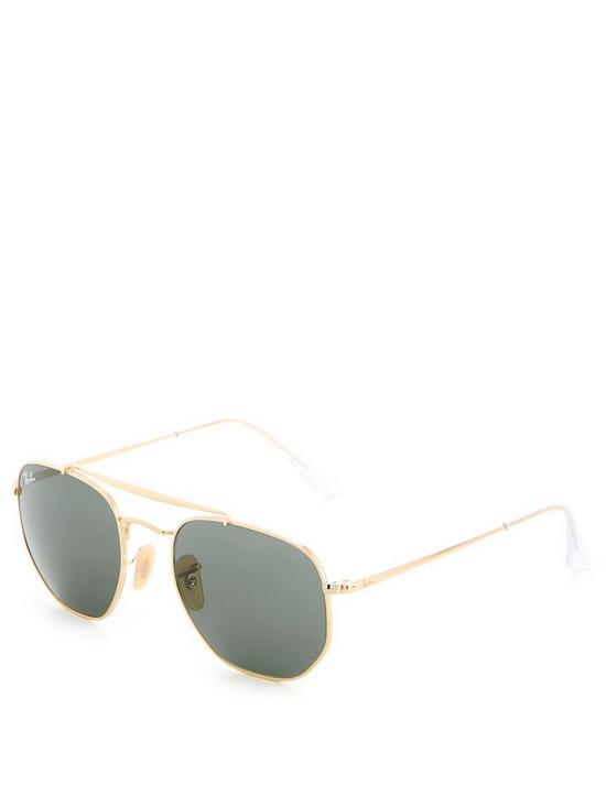 front image of ray-ban-thenbspmarshal-squarenbspsunglasses-gold
