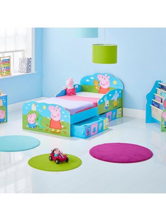 stillFront image of peppa-pig-toddler-bed-with-underbed-storage-drawers