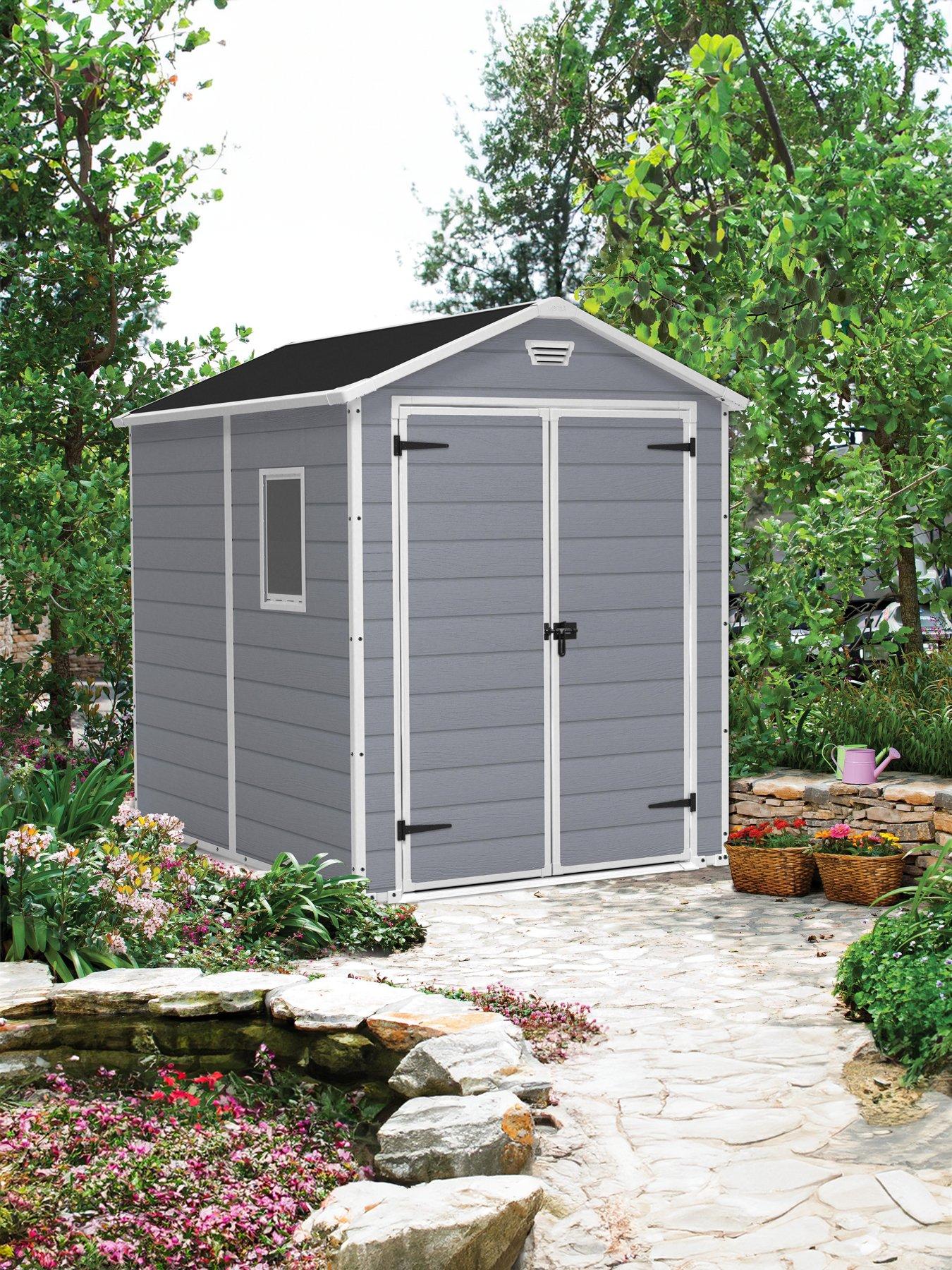 Keter 6x8 ft Apex Manor Resin Garden Shed littlewoods