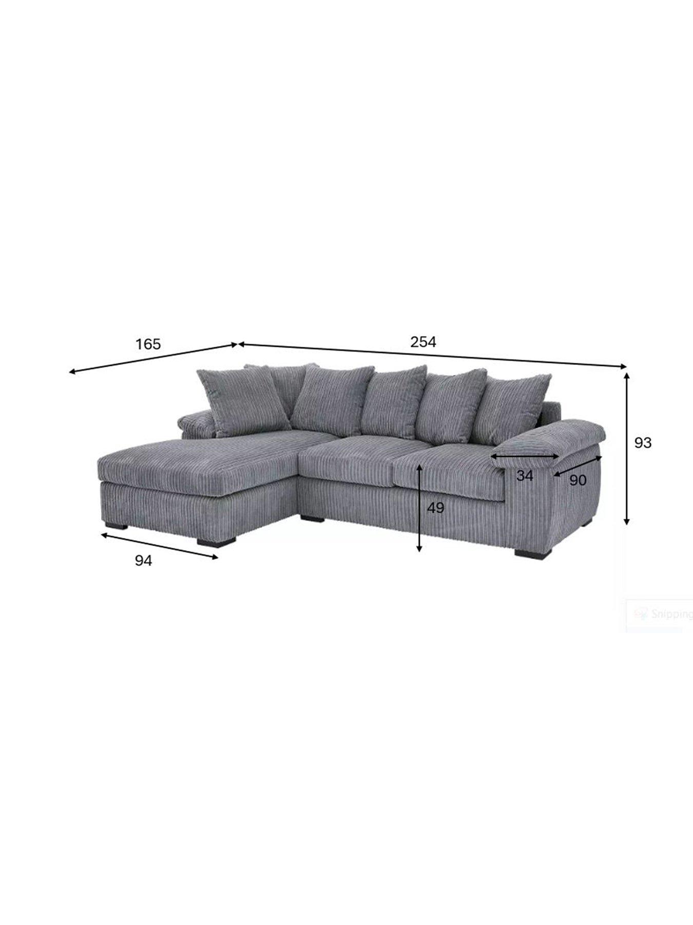 Image 6 of 7 of The Very Collection Amalfi Left Hand Scatter Back Fabric 3 Seater Chaise Sofa - FSC&reg; Certified
