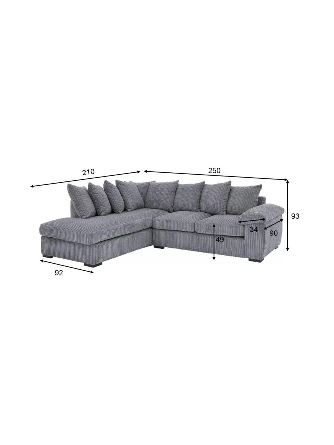 Image 6 of 7 of Very Home Amalfi Left Hand Scatter Back Fabric Corner Chaise Sofa&nbsp;- FSC&reg; Certified