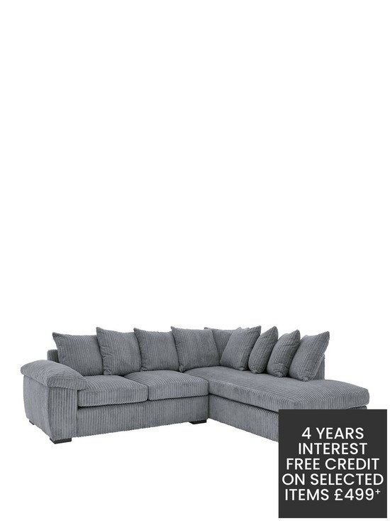 front image of very-home-amalfi-right-hand-scatter-back-fabric-corner-chaise-sofa