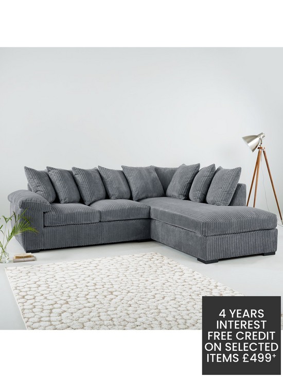 stillFront image of very-home-amalfi-right-hand-scatter-back-fabric-corner-chaise-sofa