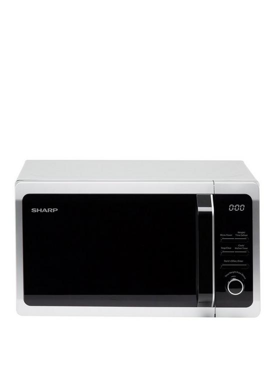 front image of sharp-r274slm-20l-800w-solo-microwave-silver