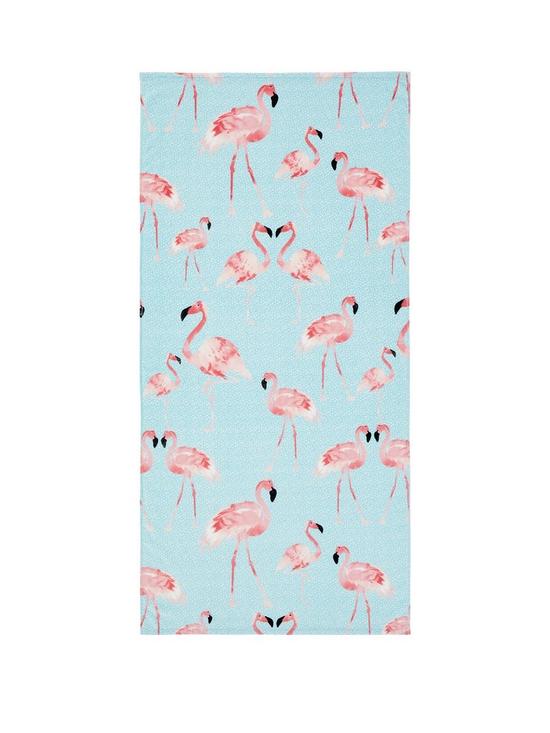 front image of catherine-lansfield-flamingo-beach-towel