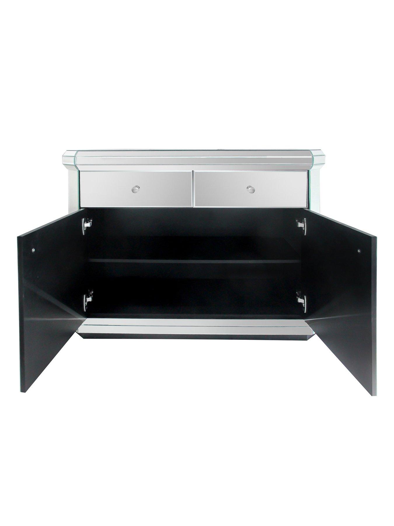  image of very-home-plinth-mirrored-ready-assembled-compact-sideboard-fscreg-certified