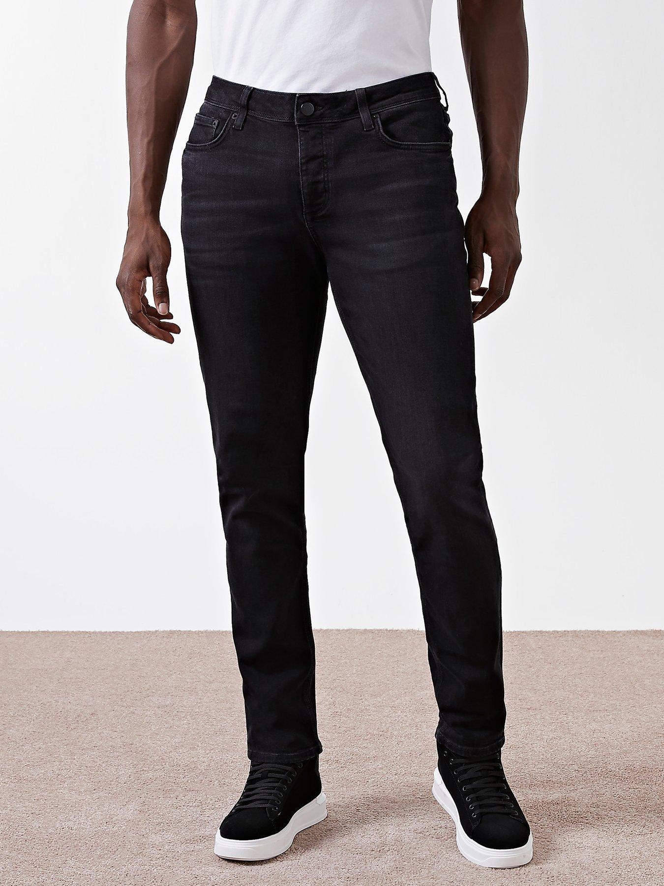 River Island Sid Slim Jeans - Washed Black