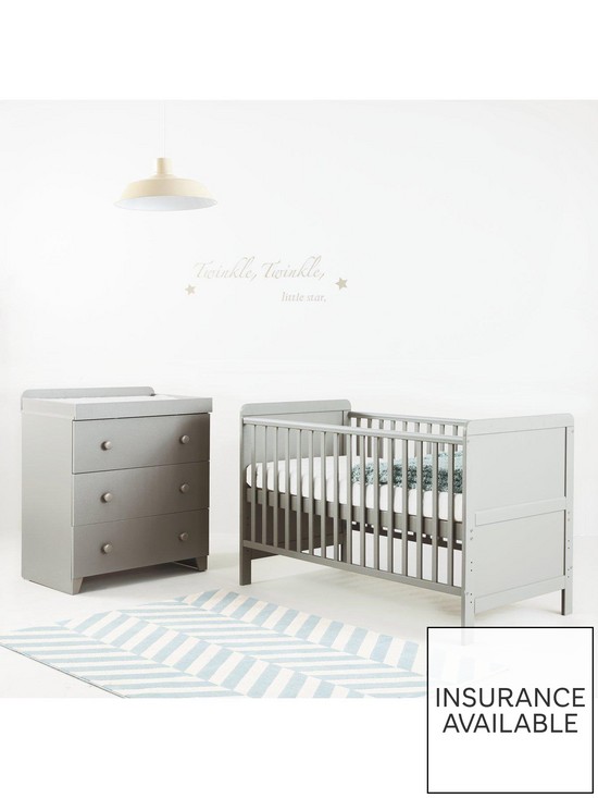front image of little-acorns-changerchest-of-drawers-light-grey