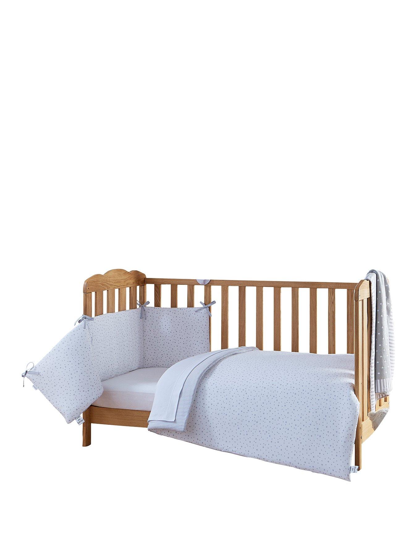 grey cot bed bedding set