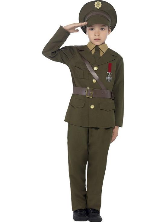 front image of child-army-officer-costume