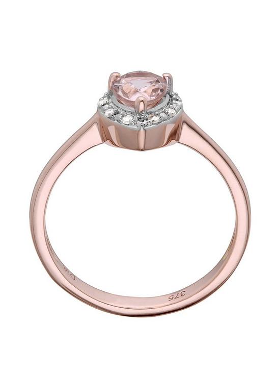 stillFront image of love-gem-9ct-rose-gold-morganite-and-diamond-ring